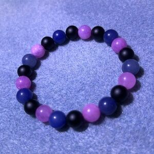 Vibrant Pink and Blue Beaded Bracelet
